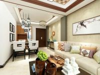 现代中式风格效果图——88平二居