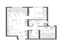 保利罗兰香谷80平简约风格装修-北京实创装饰