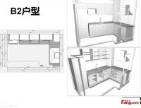 金地仰山 B2户型橱柜方案-现代简约-二居室