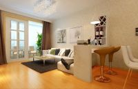 国风美唐90平简约风格装修-北京实创装饰