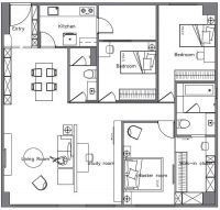 86平小三居   暖暖的北欧风