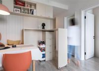 69㎡的现代风二居室，深色的背景墙沉稳又大气