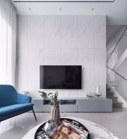 现代轻奢风格复式楼装修效果图，都市时尚美感