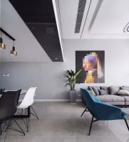 现代轻奢风格复式楼装修效果图，都市时尚美感