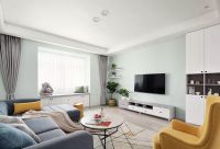 北欧风格装修效果图，马卡龙色背景墙太清新。