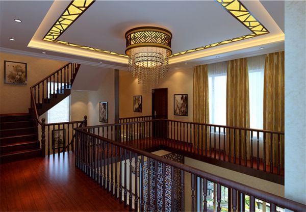 西斯莱公馆楼451平完美家装中式古典效果图