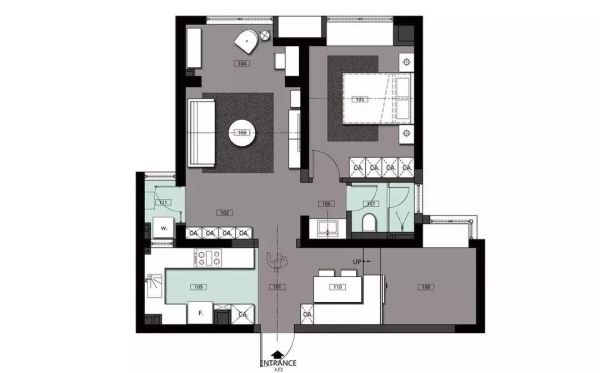 89平米两居室现代风格装修案例