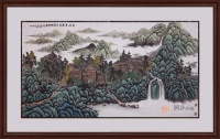 青绿山水画 易从山水画推荐吴大恺青绿山水画作品