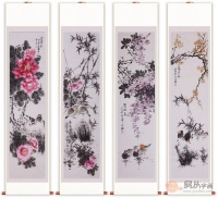 客厅中堂画 花鸟画四条屏打造家居时尚生活