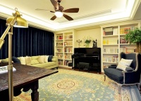 精装修改造客厅书房一体 美式家具搭配让家美美哒