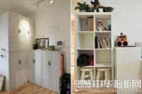 60平米小户型的春天 简洁淡雅的吧台橱柜