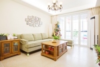 110平米美式混搭风格阳光两居室家装案例效果图