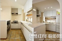 120㎡孵化情感的暖房 半开放式厨房橱柜样板设计