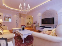 御墅龙湾146平舒适尊贵欧式三居装修 豪华大气