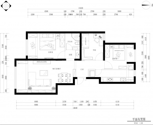 龙湖·时代天街-三居室-98.00平米-装修设计