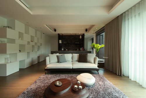 收纳设计，现代简约风格，现代简约装修，客厅设计