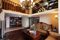 230平挑高4米5混搭设计风格复式美家案例效果图