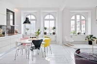 94平米北欧开放式厨房与客厅的敞亮空间