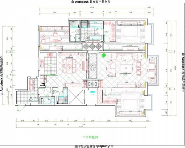 北京华贸城-三居室-176.00平米-装修设计