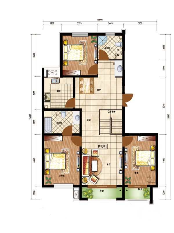 江南山水-三居室-299.00平米-装修设计