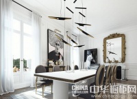 纵深的厨房空间 橱柜门板饰以立体纹路