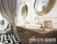 纵深的厨房空间 橱柜门板饰以立体纹路