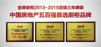 金牌厨柜连续三年蝉联“中国房地产500强首选厨柜品牌”