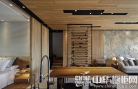 100㎡北欧居室 做旧原木橱柜渲染心灵之家