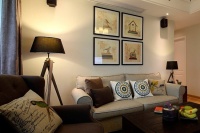 3室2厅色彩惊艳小户型装修 80平小清新混搭美式家