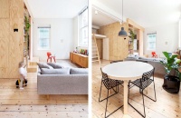 浅色系开放式原木风格超强收纳公寓家装效果图