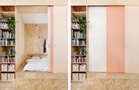 浅色系开放式原木风格超强收纳公寓家装效果图