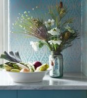 涂料壁纸全面出击 呈现蓝色系厨房