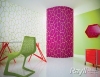 明艳墙面鲜活家 图案色彩拼起来更有张力