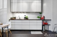 案例：红砖墙隔出整体厨房 白色橱柜最靓丽