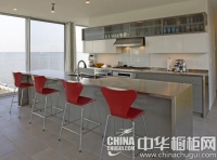橱柜岛台惊艳四座 增加厨房可观赏性