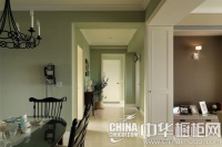 时尚温馨两不误的美式家 灰蓝色橱柜清新灵动