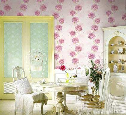 甜美壁纸设计案例 色彩绚丽的卧室