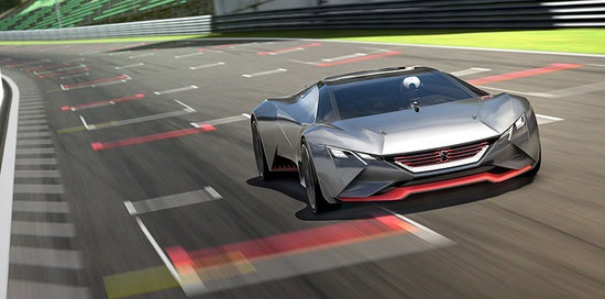 标致Vision Gran Turismo概念超跑在GT赛车6赛道上行车效果图