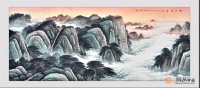 客厅东面宜挂什么画 带日出的山水画