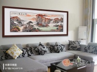 客厅沙发墙挂画 无山不美无水不秀