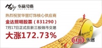 华丽灯饰核心供应商——金达照明首日做市交易即大涨172.73%!