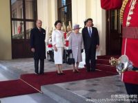 习近平在白金汉宫女王画廊看了什么展品？