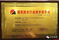 卓宝集团蝉联“中国建筑防水行业技术进步一等奖”