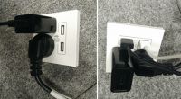 自带双口usb，高效充电   西蒙电气i7系列智能双usb插座测评