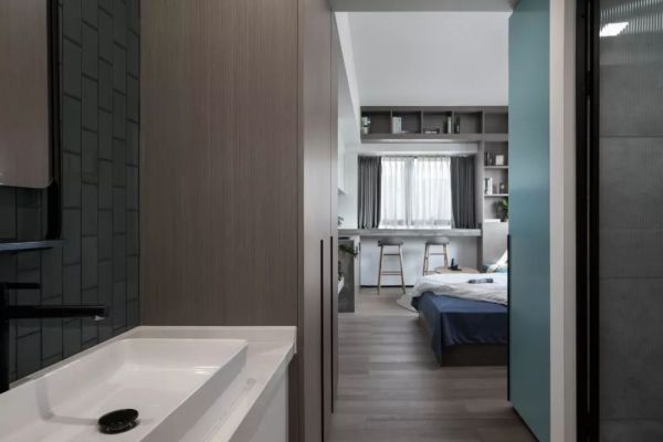 16万装35平小公寓:厨房在卧室、卫浴间带干湿分离