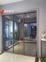 金亿世家门窗推出窄边三轨联动推拉门