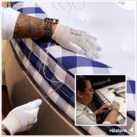 海丝腾致谢格纹爱好者使用品牌蓝白格作为"灵感"来源