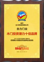 恭祝合力门业荣获“木门投资潜力十佳品牌”奖