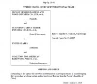 中国企业就美对华木地板反倾销调查复审终裁提起的诉讼首度获胜