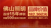 82.36亿元！佛山照明连续蝉联《中国500最具价值品牌》榜单